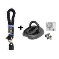 1.8m Heavy Duty Chain Lock & Padlock 0.4in/10mm THICK ! + Flip Up Anchor
