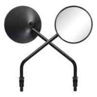 Black Round Adjustable Motorcycle Mirrors - Pair