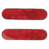 Eclipse/Oblong Motorcycle Safety Reflectors - Red