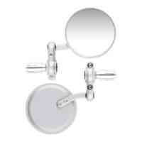 Round 22mm Motorcycle Bar End Mirrors - Silver