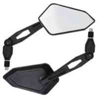 10mm E-Marked Angled Universal Motorcycle Mirrors - Black