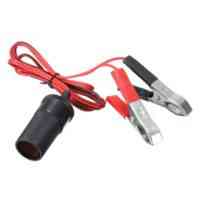 Portable 12V-24V Cigarette Lighter Power Socket Plug Adapter Crocodile Clips