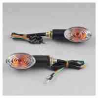 2x Motorcycle Motorbike Mini Cat Eye Indicators Light Bulb 12v 23w Turn Signals Lamp Amber BLACK