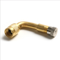 Gold 90 Degree Angle Air Tyre Valve Extension Adaptor for Motorcycle