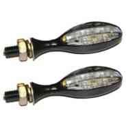 Micro Oval LED Motorcycle Indicators - Black