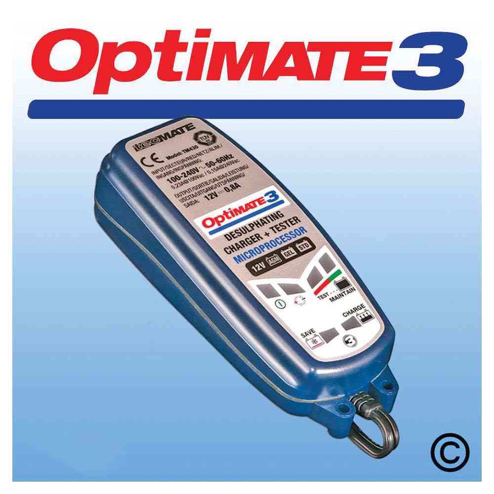 Optimate 3 7-Step 12V Volt 0.8 Amp Motorcycle Battery  Charger/Tester/Maintainer 