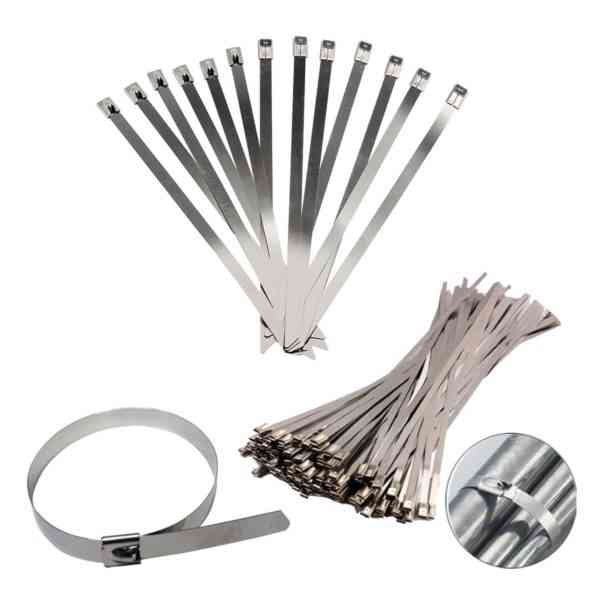Stainless-Steel-Metal-Cable-Ties-Zip-Wrap-Exhaust-Heat-Straps-Marine-Grade-4.6mmx300mm