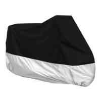 XXXL Motorcycle Motorbike Scooter UV Dust Protector Rain Cover BLACK/SILVER