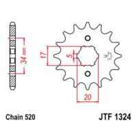 JT Front Sprocket JTF1324.11, 11 tooth pitch 520 large spline 6 inner diameter 17/20 ( JTF1324.11 )