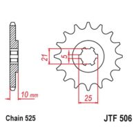 JT Front Sprocket JTF506.14, 14 tooth pitch 525 large spline 5 inner diameter 21/25 ( JTF506.14 )