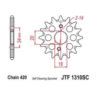 JT Front Sprocket JTF1310.14SC ,14 tooth ,pitch 420 narrow spline inner diameter 18/20 ( JTF1310.14SC )