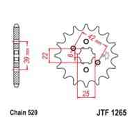 JT Front Sprocket JTF1265.12, 11 tooth pitch 520 large spline 6 inner diameter 22/25 ( JTF1265.12 )