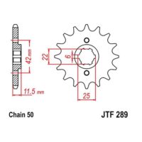JT Front Sprocket JTF289.15, 15 tooth pitch 530 large spline 6 inner diameter 22/25 ( JTF289.15 )