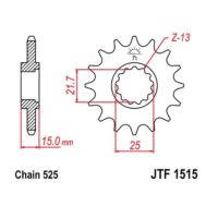 JT Front Sprocket JTF1515.14, 14 tooth pitch 525 narrow spline inner diameter 21.6/25 ( JTF1515.14 )