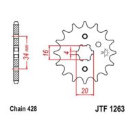 JT Front Sprocket JTF1263.11 , 11 tooth ,pitch 428 large spline 4 inner diameter 16/20 ( JTF1263.11 )