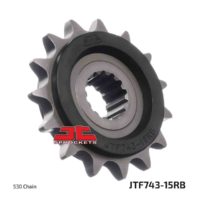 JT Front Sprocket JTF743.15RB, 15 tooth pitch 530 Rubber Damper inner diameter 22/25 ( JTF743.15RB )