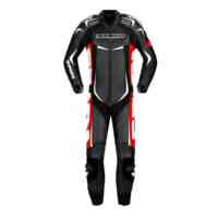 Spidi Track Wind Pro CE Leather Suit-Black/Red