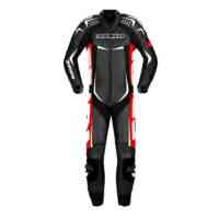 Spidi GB Track Wind Pro CE Leather Suit-Black/Red/Wh